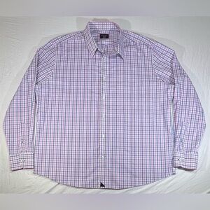 Untuckit Shirt Mens 2xl XXL Button Up Pink Blue White Check Preppy Casual